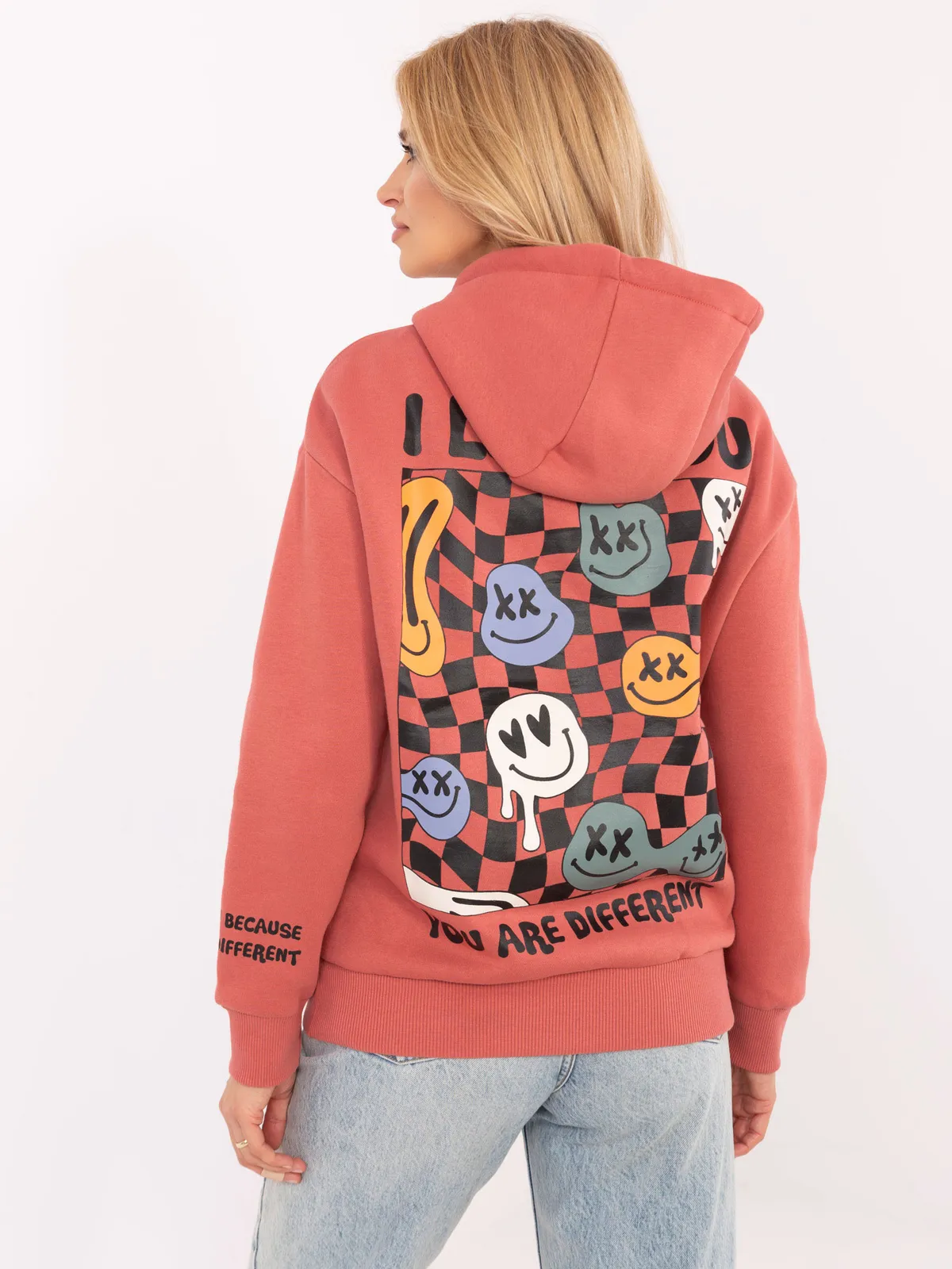 Casualowa bluza z kapturem i nadrukami oversize - zdjęcie 3