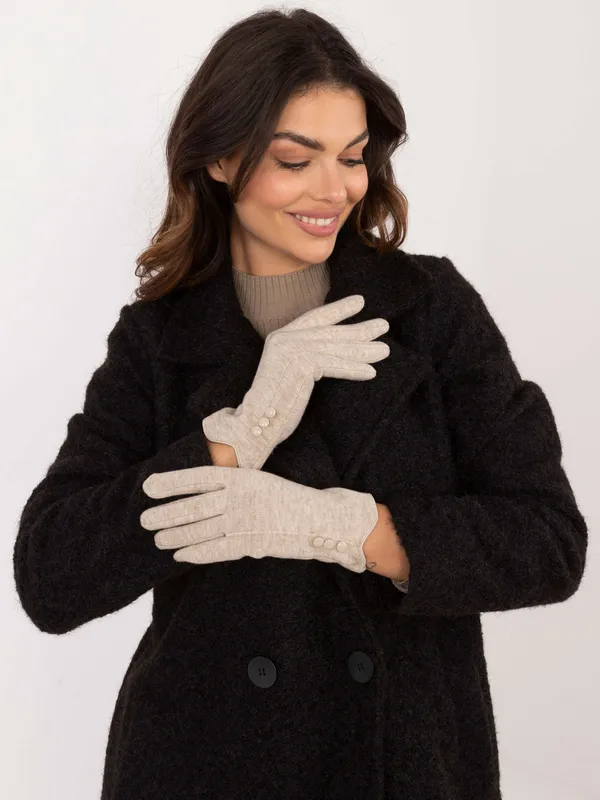 Klasyczne rękawiczki z ozdobnymi guzikami