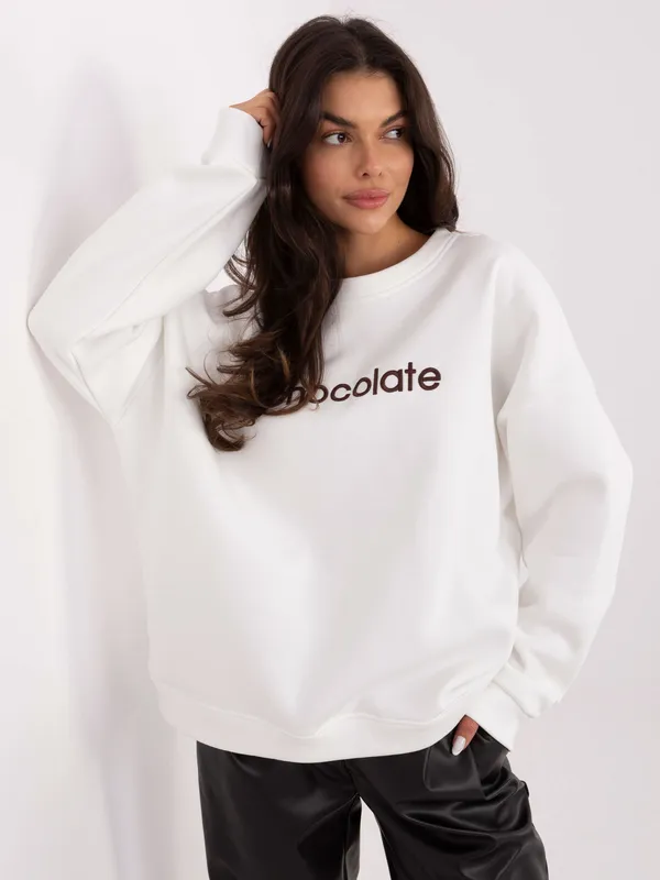 Casualowa bluza oversize z napisem z przodu