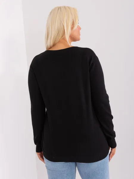 Ciemnobeżowy sweter plus size z guzikami