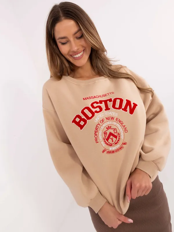 Bluza oversize z napisem w stylu amerykańskim - widok 2