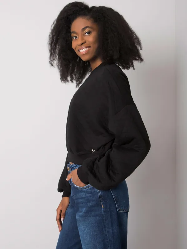 Pikowana bluza oversize o krótkim kroju - widok 2