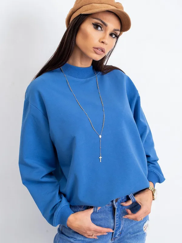 Niebieska bawełniana bluza basic