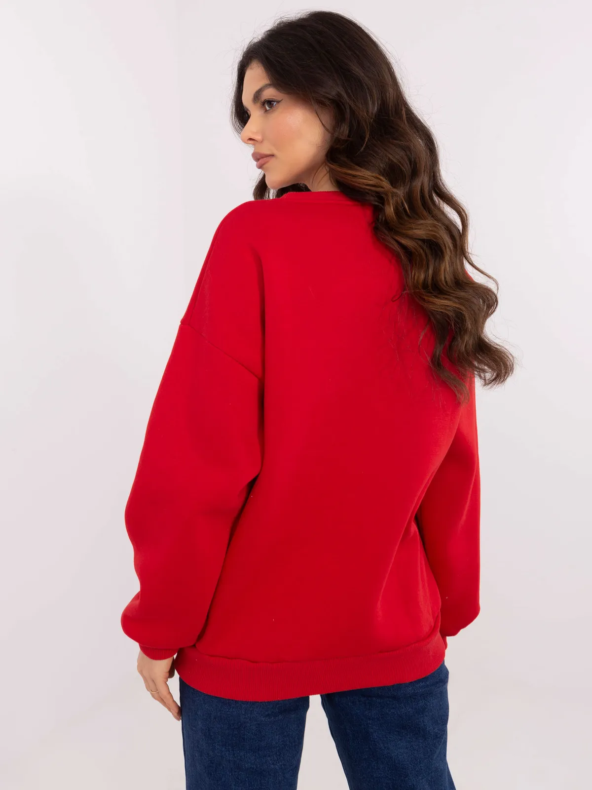 Bluza oversize z napisem w stylu amerykańskim - zdjęcie 1