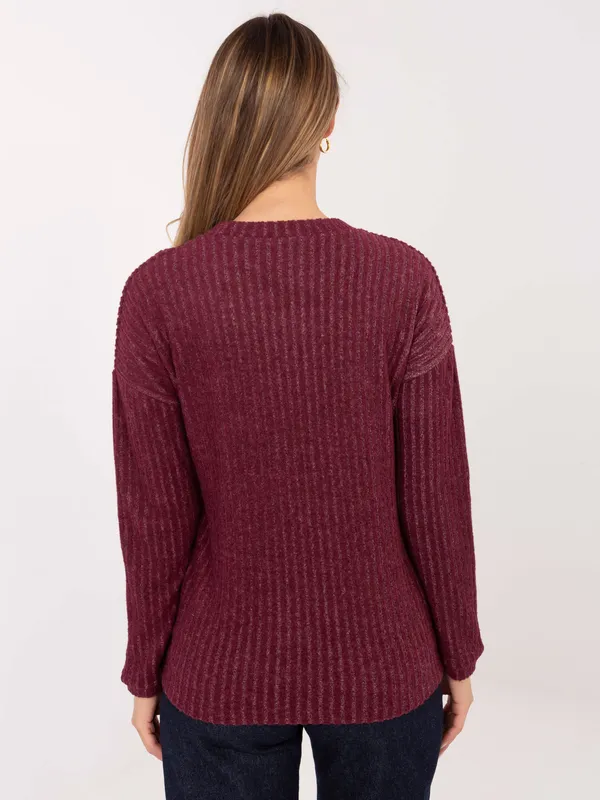 Casualowy sweter w prążki o kroju oversize - widok 2