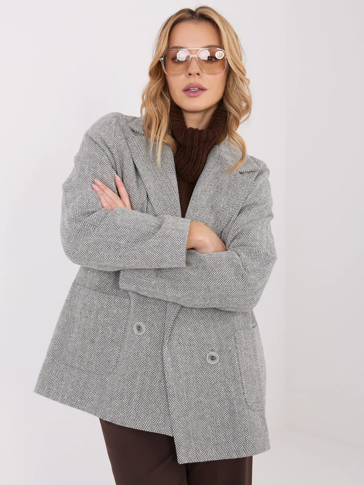 Dwurzędowa marynarka oversize o kroju pudełkowym - zdjęcie 1