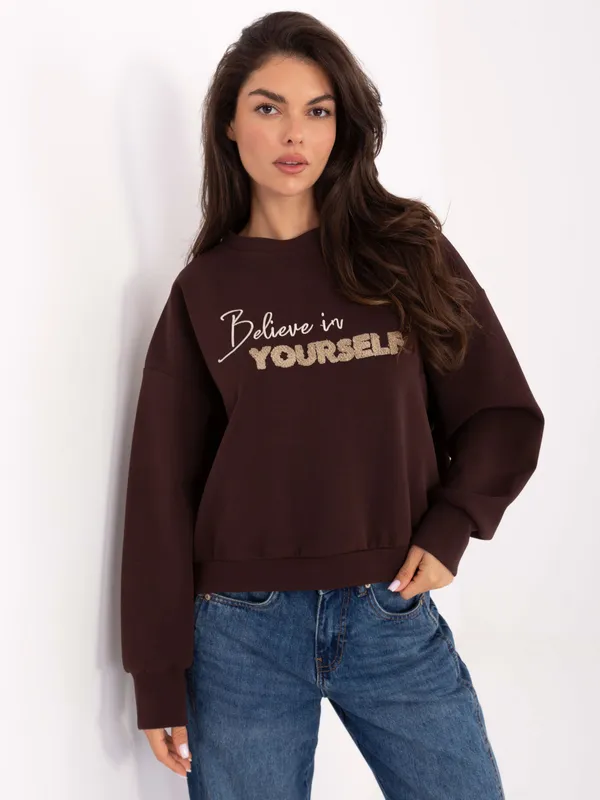 Casualowa bluza oversize z inspirującym napisem - widok 2