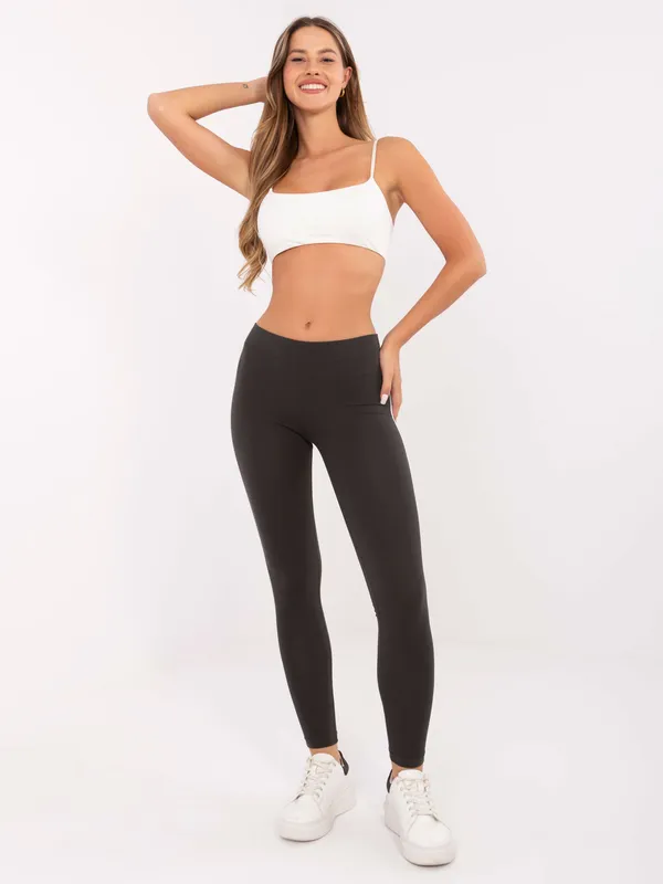 Dopasowane legginsy z lampasami w sportowym stylu - widok 2