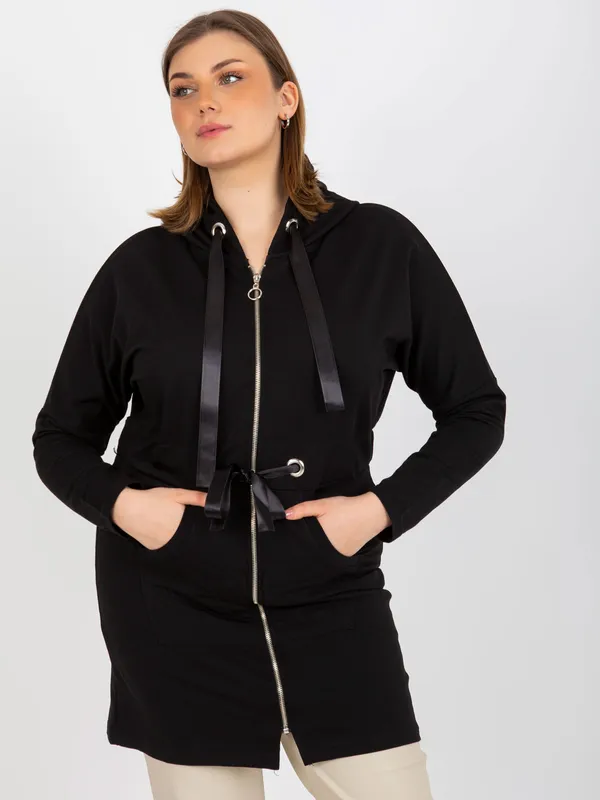 Jasnofioletowa rozpinana bluza plus size ze ściągaczem