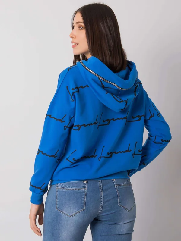 Bluza oversize z kapturem i ozdobnym suwakiem - widok 2