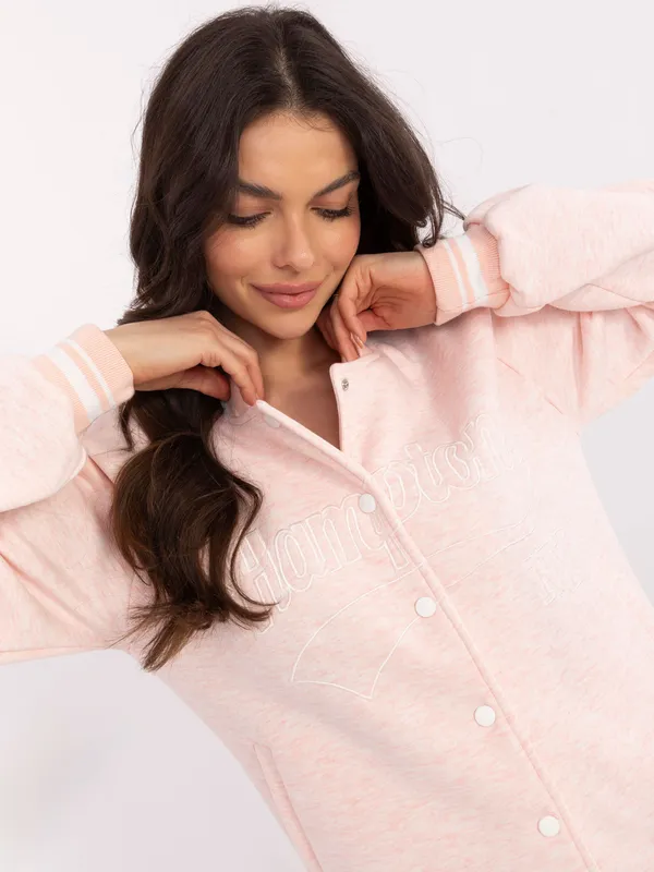 Zapinana bluza typu varsity z nadrukiem