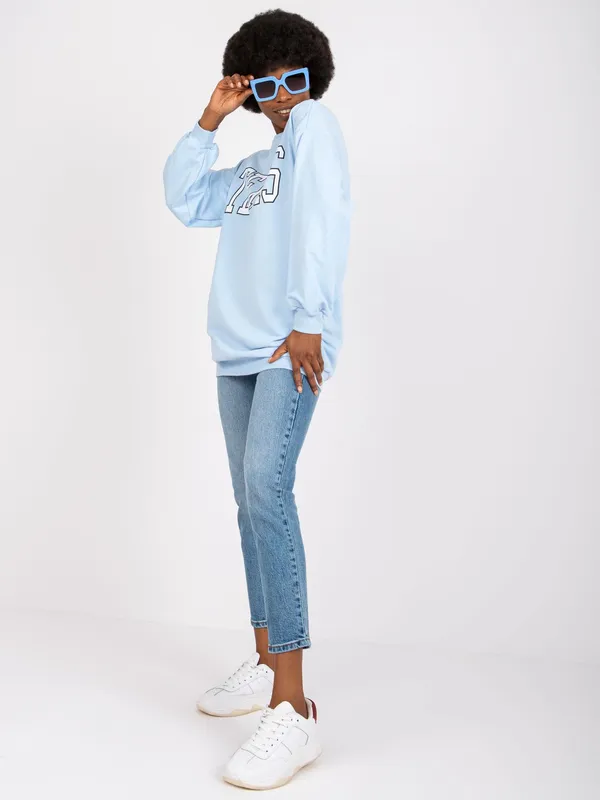 Bluza oversize z napisem w stylu amerykańskim