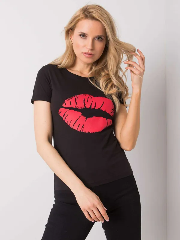 OCH BELLA Biały t-shirt bawełniany z printem