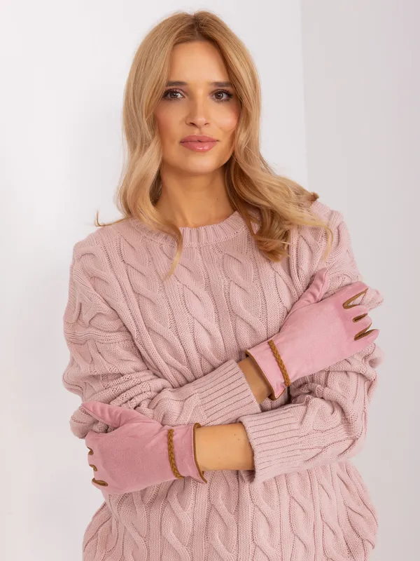 Ciemnoszare eleganckie rękawiczki damskie