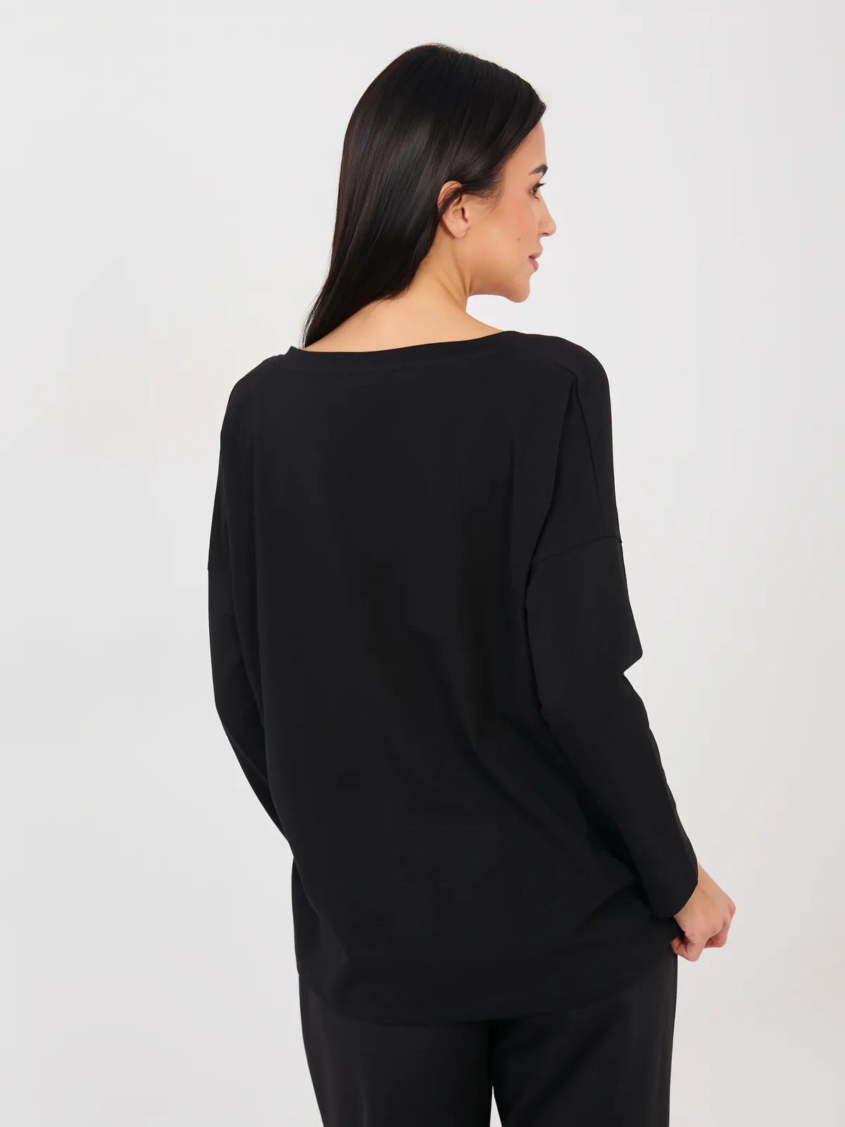 Casualowa bluzka z dekoltem w serek oversize - zdjęcie 1