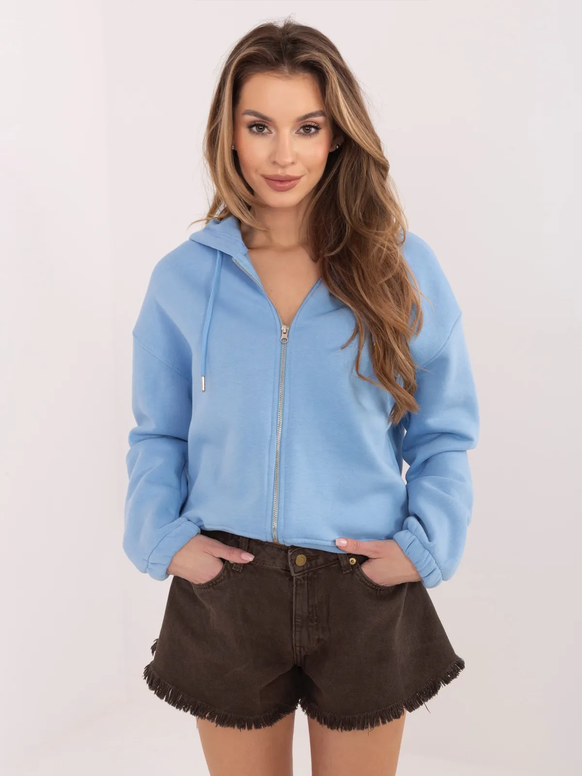 Rozpinana bluza oversize z kapturem - zdjęcie 1