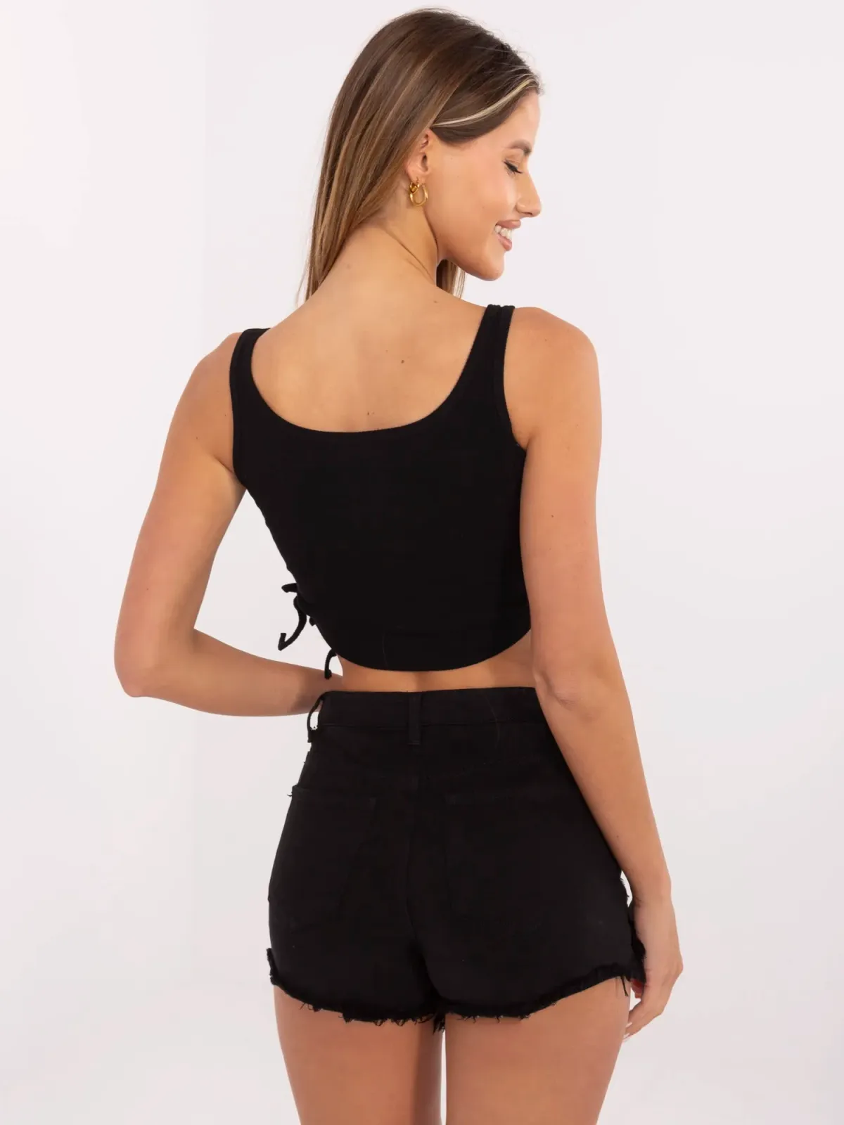 RUE PARIS Jasnofioletowy krótki top - zdjęcie 4