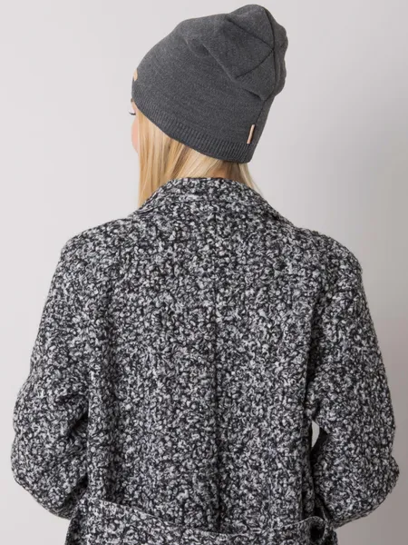 RUE PARIS Szara czapka beanie damska