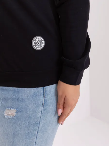 Casualowa bluza z okrągłym dekoltem i ściągaczami