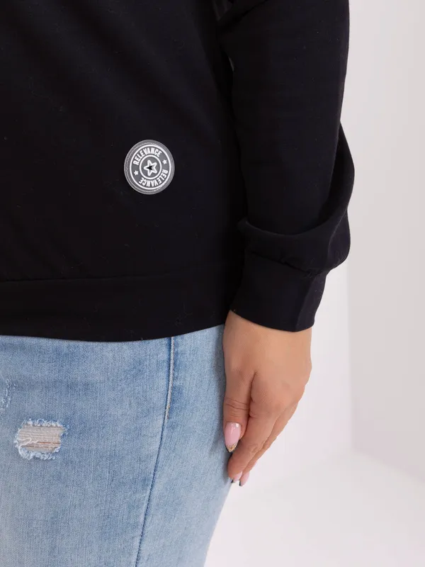 Casualowa bluza z okrągłym dekoltem i ściągaczami