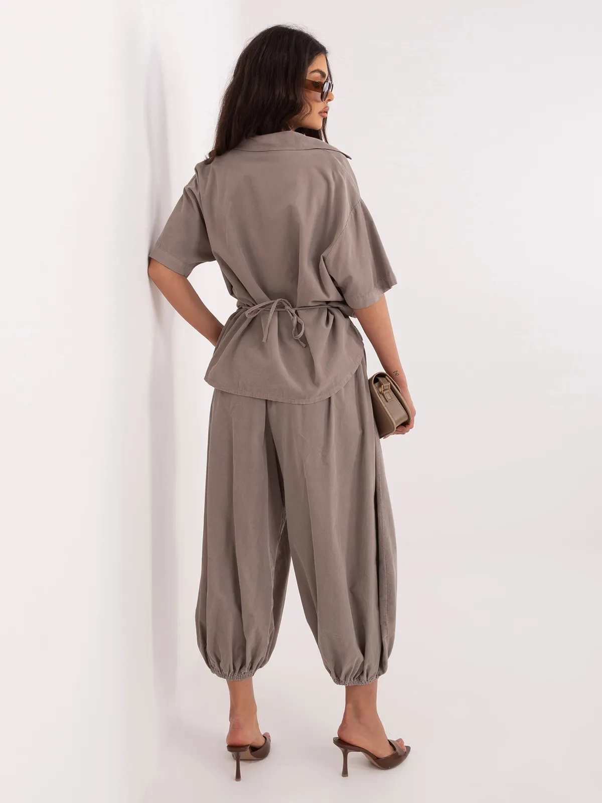 Casualowe spodnie typu baggy ze ściągaczami - zdjęcie 1