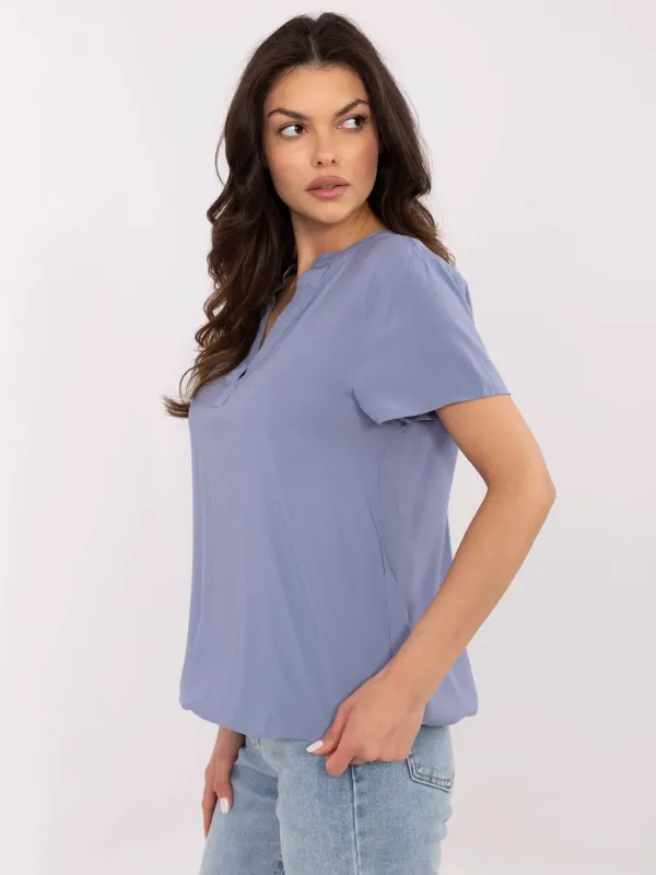 Casualowa bluzka z dekoltem w serek