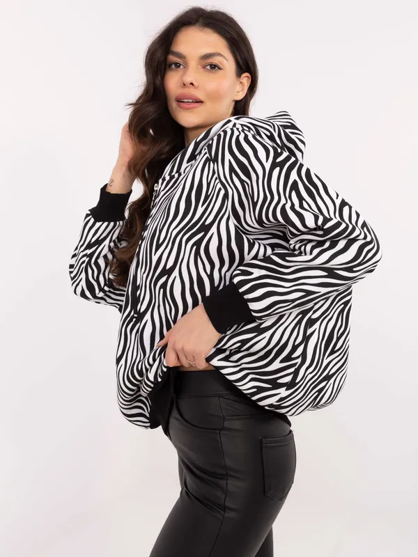 Bluza oversize z kapturem w zwierzęcy wzór - widok 2