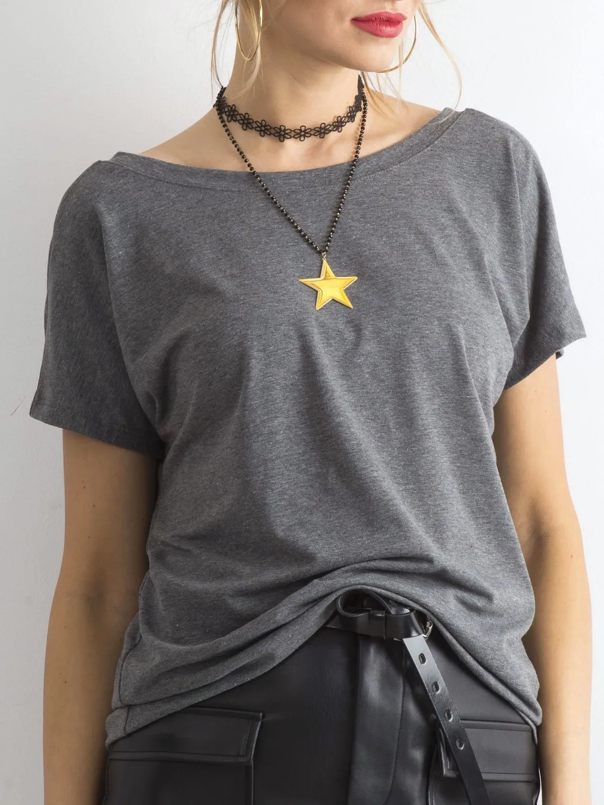 Granatowy t-shirt Fire - zdjęcie 5