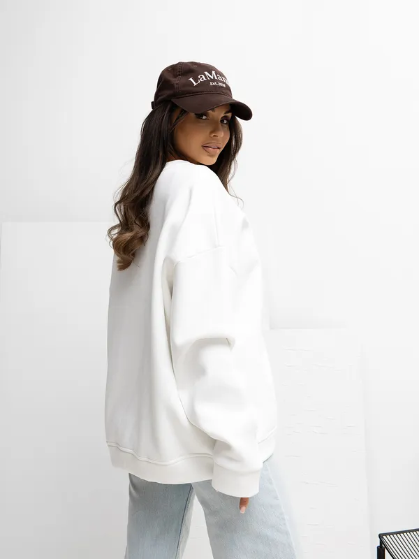 Bluza oversize z napisem w klimacie retro