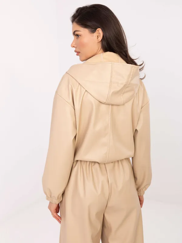 Krótka kurtka typu bomber z kapturem - widok 2