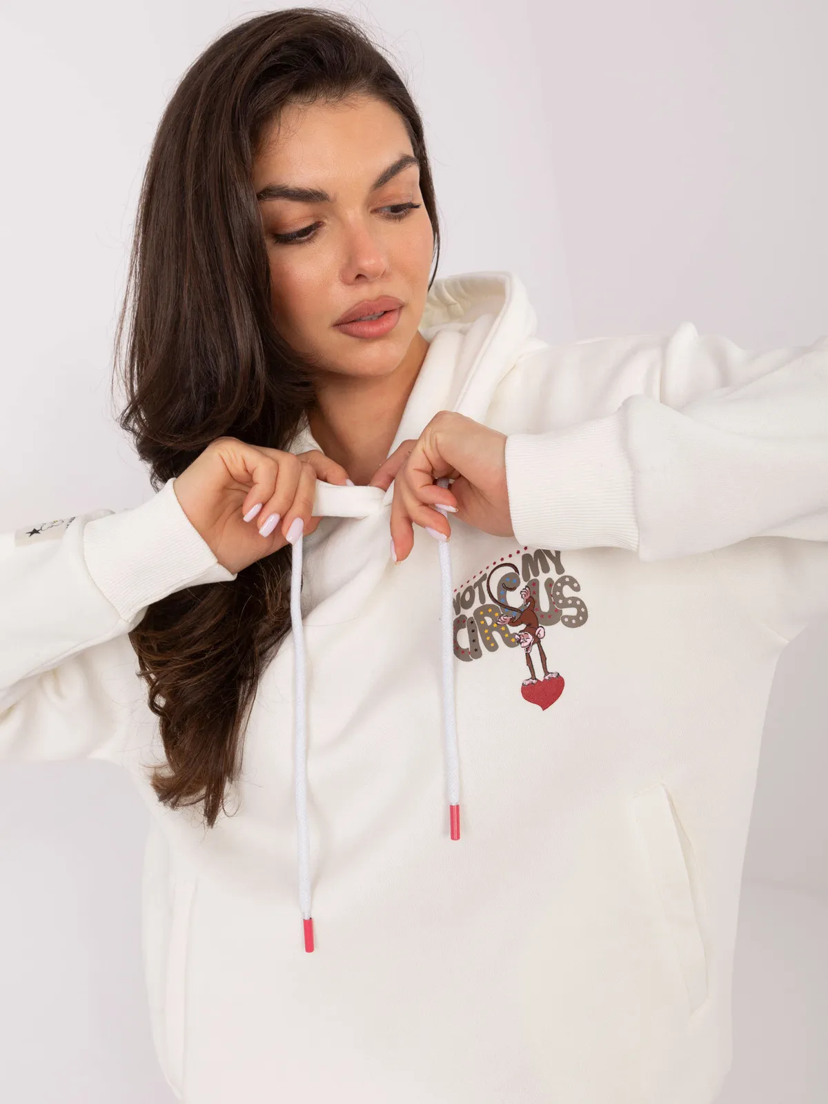 Bluza oversize z kapturem i zabawnym nadrukiem - zdjęcie 4