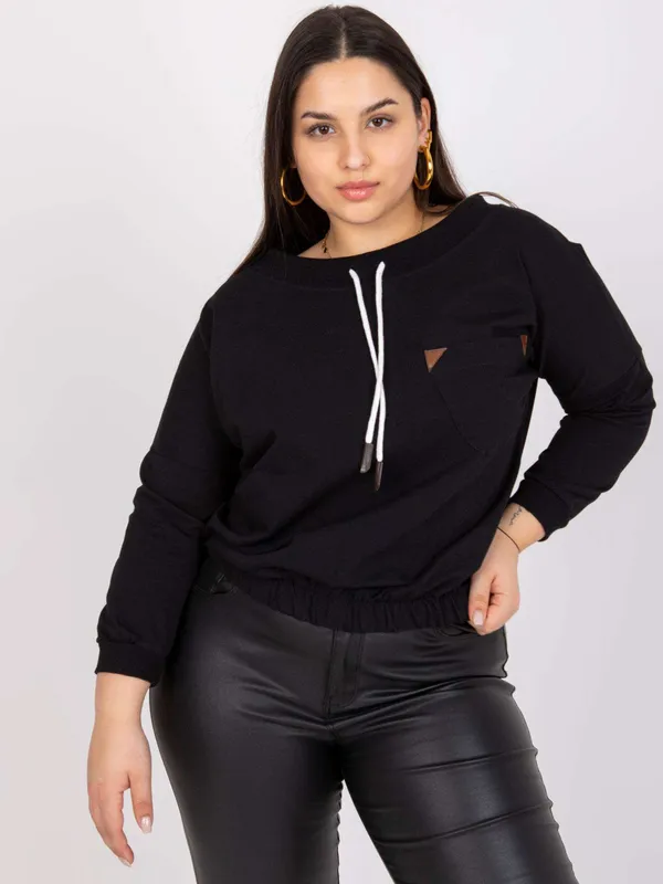 Bluza casualowa ze ściągaczem i kieszenią - widok 2