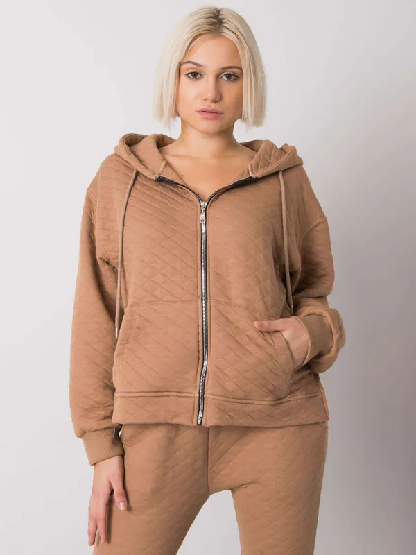 Pikowana bluza rozpinana z kapturem oversize - widok 2
