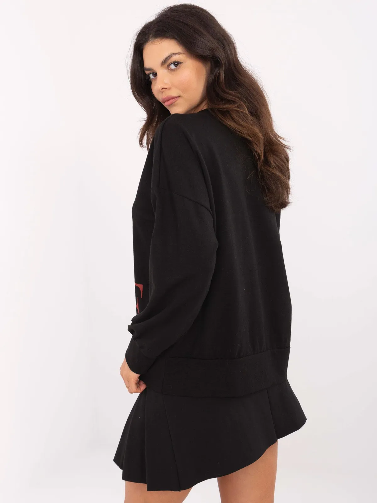 Bluza oversize z napisem w stylu casual - zdjęcie 1