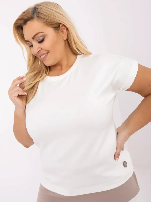 Casualowa bluzka z podwiniętymi rękawami i przeszyciem