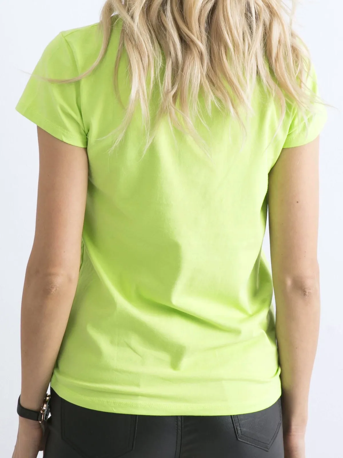 Fluo zielony t-shirt basic Peachy - zdjęcie 4