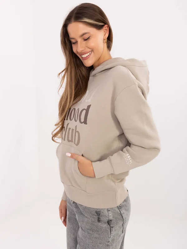 Bluza z kapturem typu kangurka z nadrukiem - widok 2