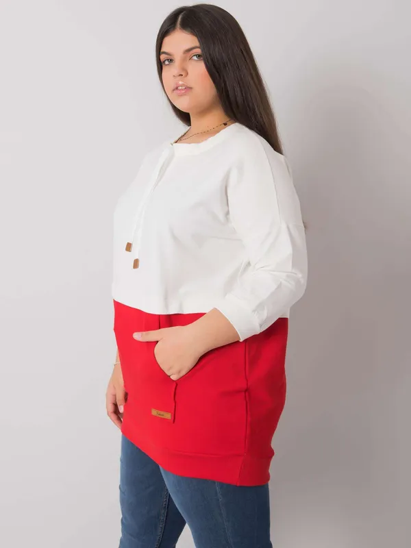 Casualowa bluza typu oversize z praktyczną kieszenią - widok 2