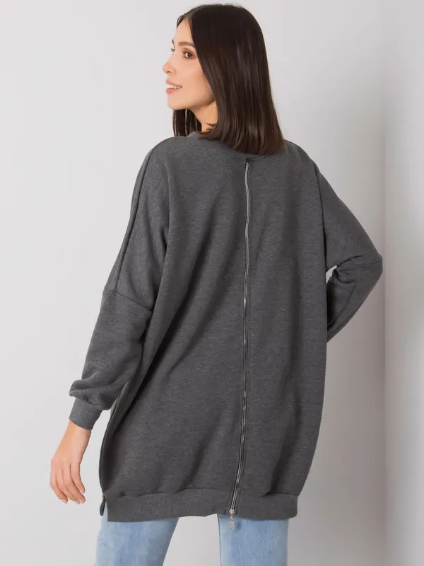 Casualowa tunika oversize z suwakiem na plecach