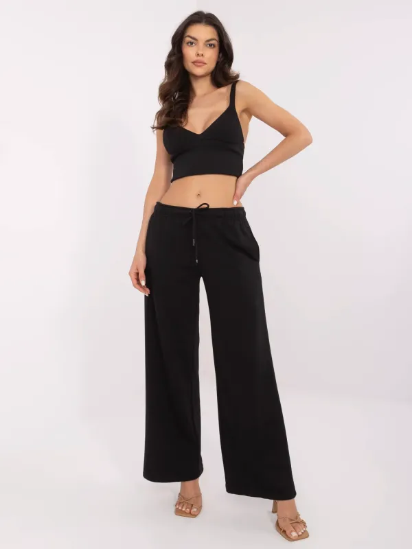 Casualowe spodnie dresowe o kroju wide leg