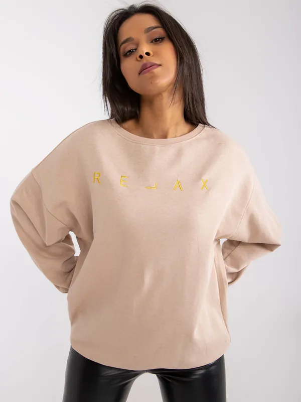 Bluza oversize z haftowanym napisem w stylu casual