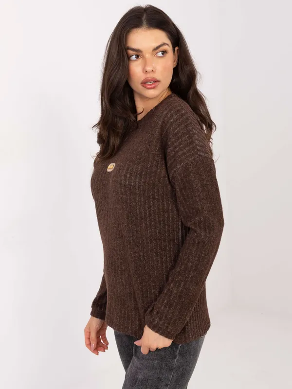 Casualowy sweter w prążki o kroju oversize