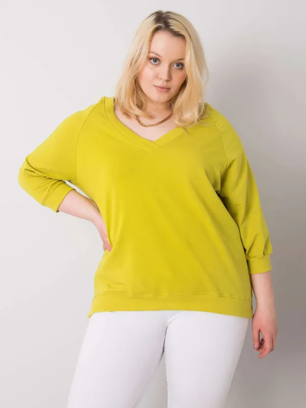 Jasnozielona bluza plus size z bawełny
