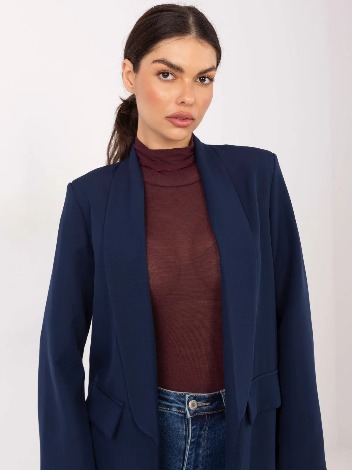 Klasyczna marynarka o kroju oversize z klapami - zdjęcie 1