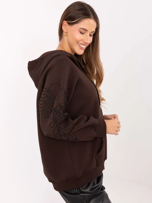Rozpinana bluza oversize z ozdobnym haftem na rękawach - widok 2