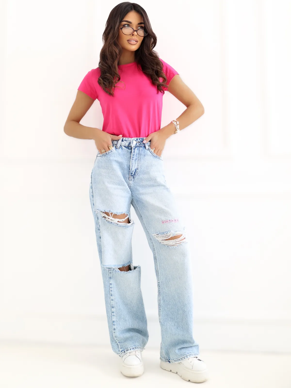 Lawendowy t-shirt Peachy - zdjęcie 4