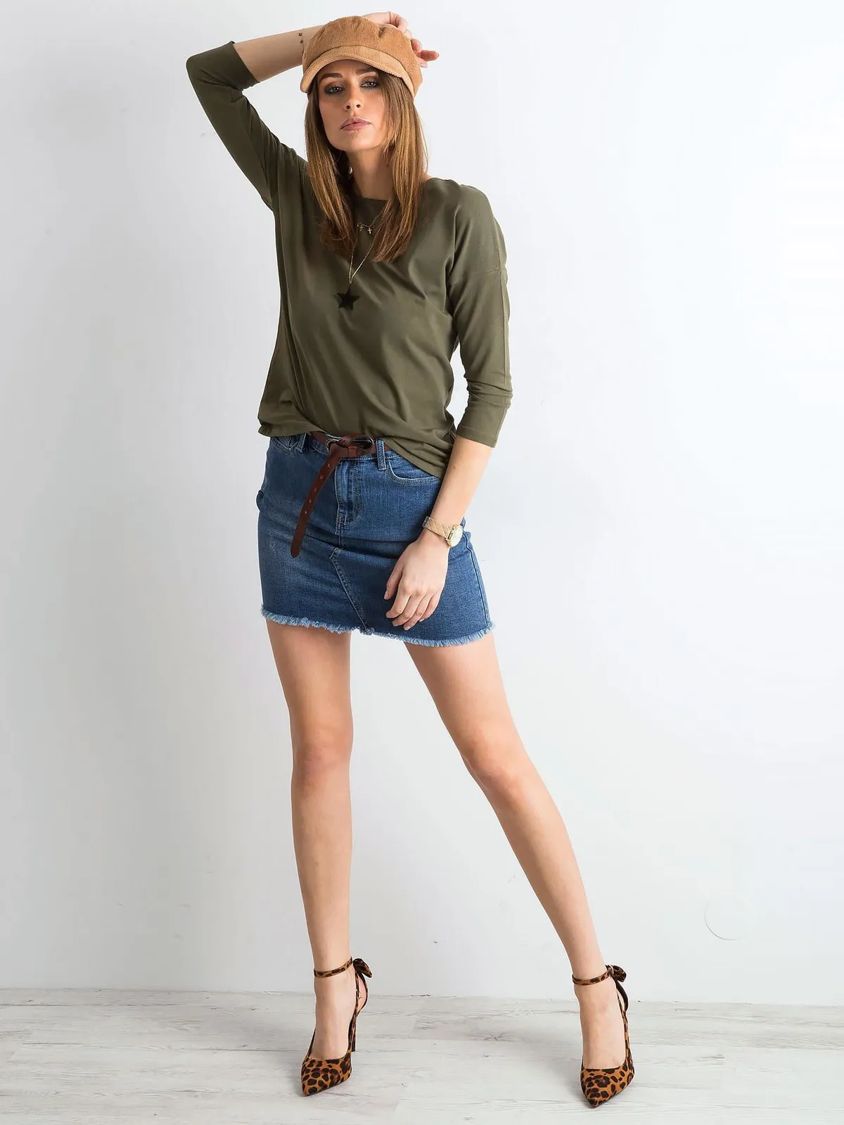 Khaki bluzka April - zdjęcie 2