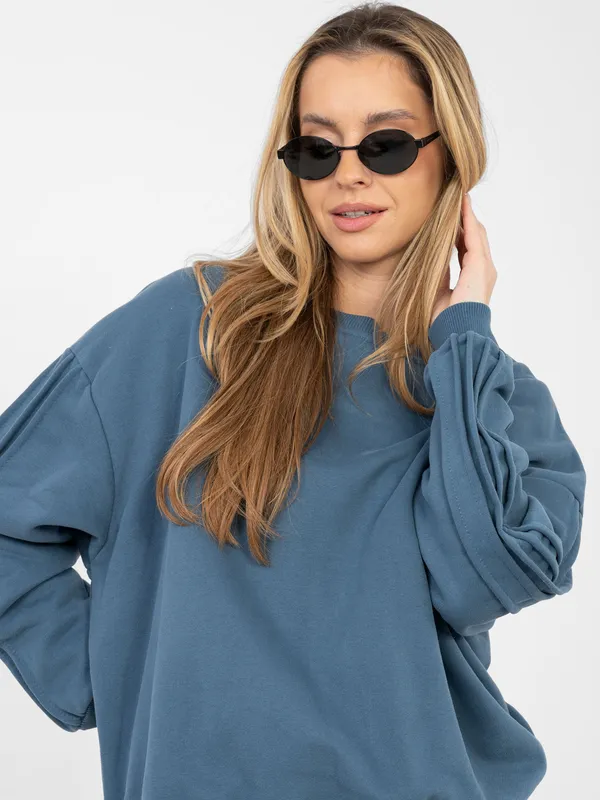 Bluza oversize z marszczonymi rękawami w stylu casual
