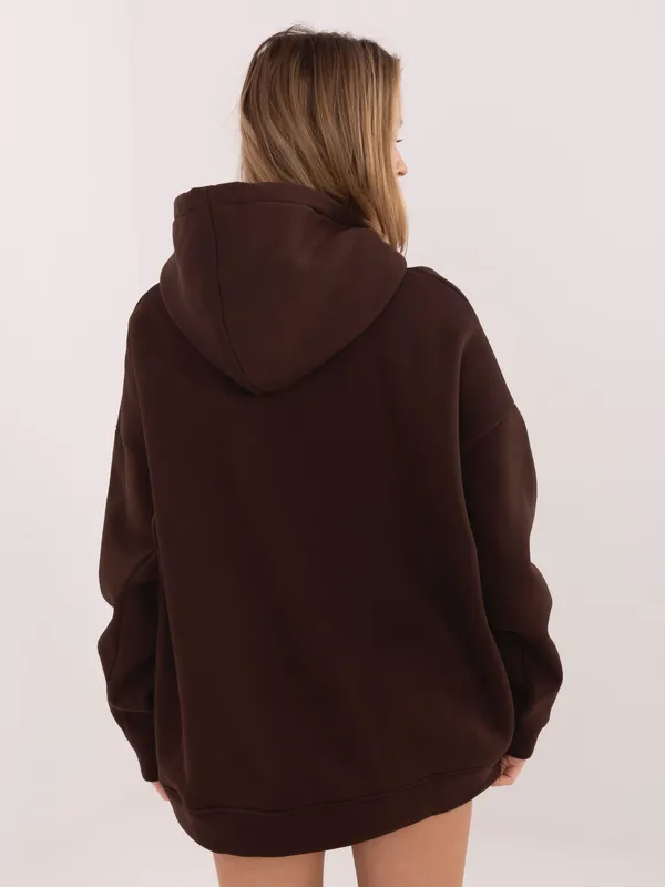 Oversize'owa bluza z kapturem i nadrukiem