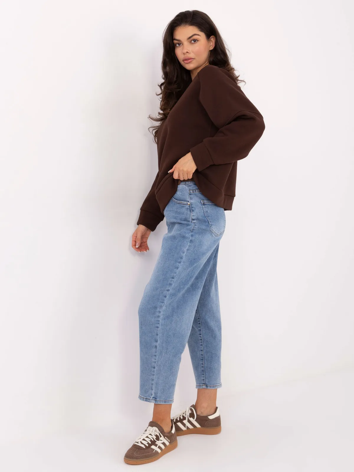 Bluza oversize z napisem w stylu casual - zdjęcie 1